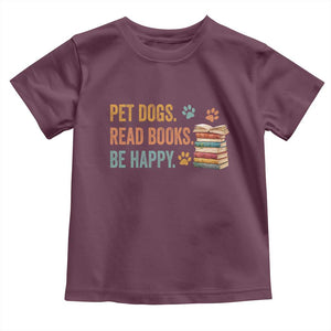 Retro Dog Book Lovers Toddler T Shirt Bookish Dog Mom Gift TS10 Maroon Print Your Wear