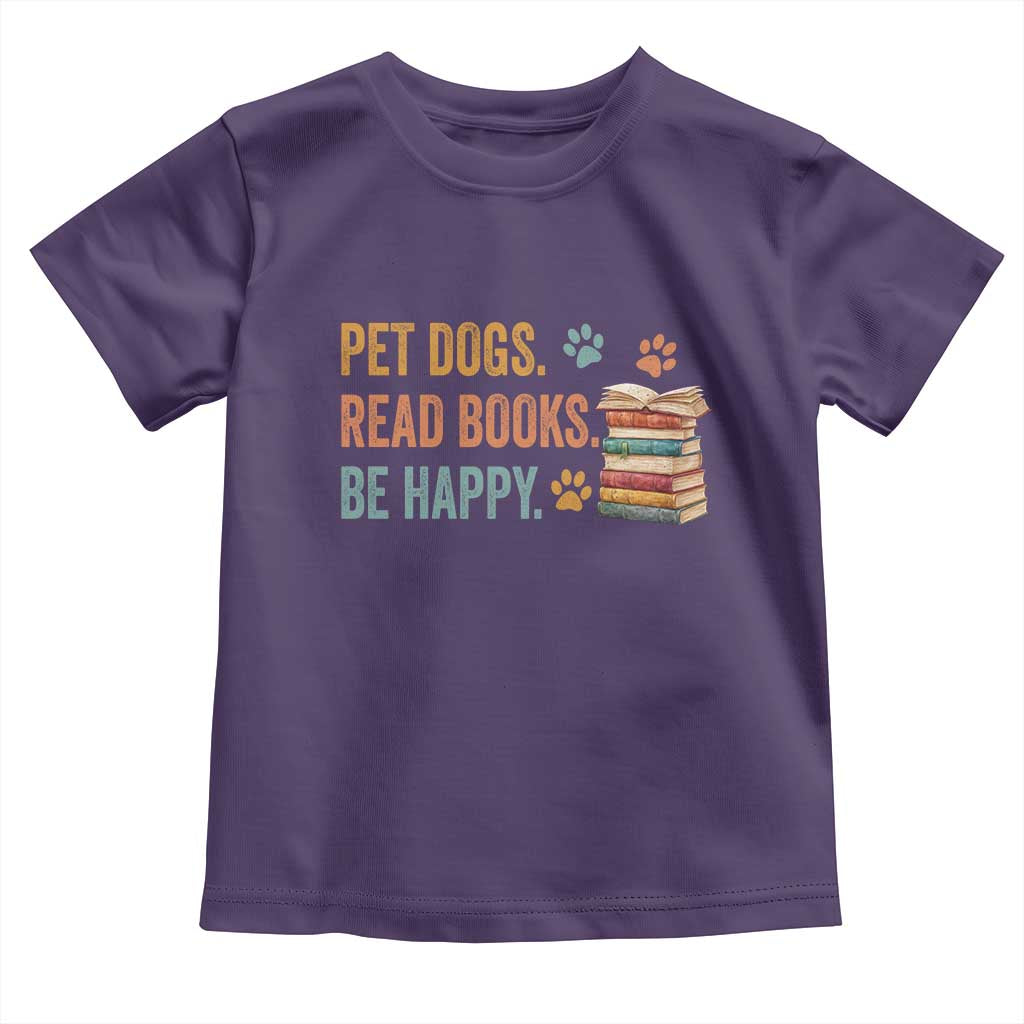 Retro Dog Book Lovers Toddler T Shirt Bookish Dog Mom Gift TS10 Purple Print Your Wear