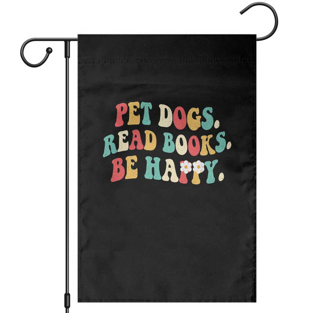 Dog Book Lover Garden Flag Retro Groovy Flower Bookish Dog Mom Gift TS10 Black Print Your Wear
