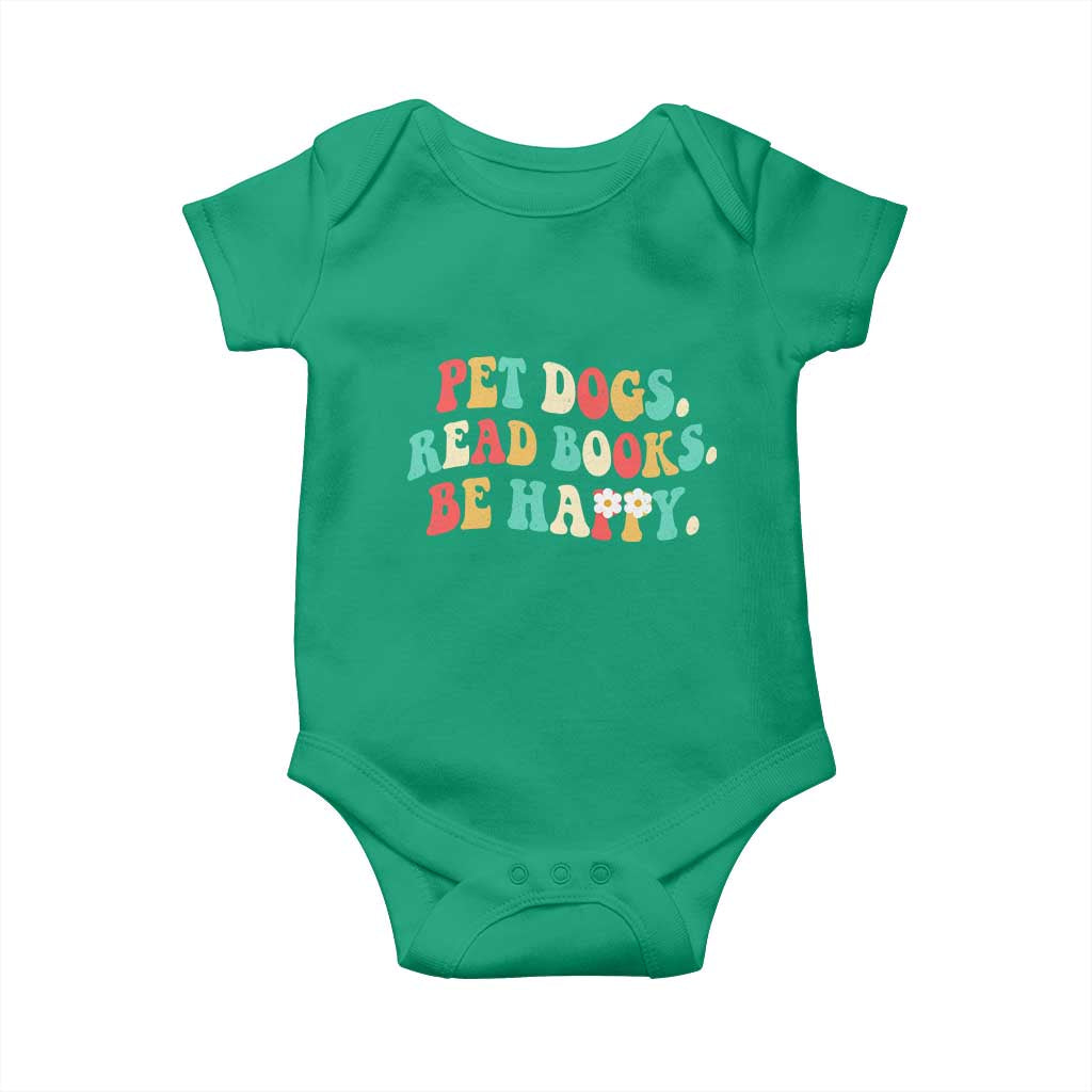 Dog Book Lover Baby Onesie Retro Groovy Flower Bookish Dog Mom Gift TS10 Irish Green Print Your Wear