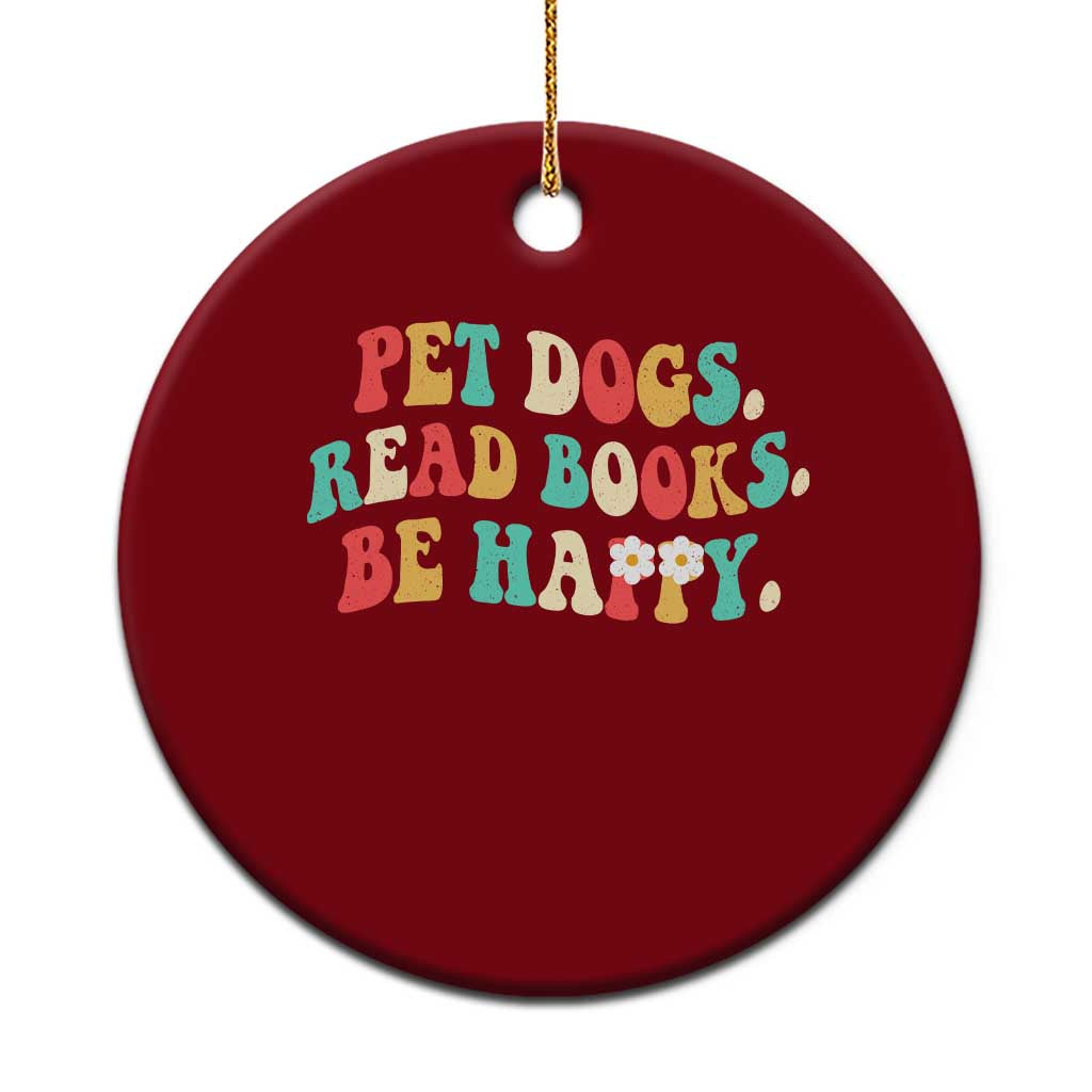 Dog Book Lover Ceramic Ornament Retro Groovy Flower Bookish Dog Mom Gift TS10 1pc Red Print Your Wear