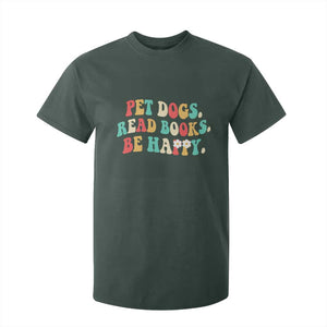 Dog Book Lover T Shirt For Kid Retro Groovy Flower Bookish Dog Mom Gift TS10 Dark Forest Green Print Your Wear