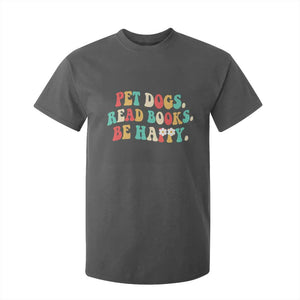 Dog Book Lover T Shirt For Kid Retro Groovy Flower Bookish Dog Mom Gift TS10 Dark Heather Print Your Wear