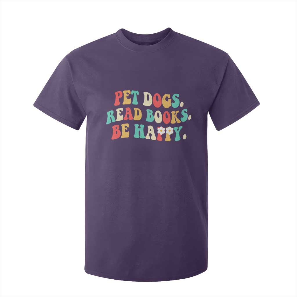 Dog Book Lover T Shirt For Kid Retro Groovy Flower Bookish Dog Mom Gift TS10 Purple Print Your Wear