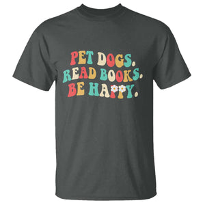 Dog Book Lover T Shirt Retro Groovy Flower Bookish Dog Mom Gift TS10 Dark Heather Print Your Wear