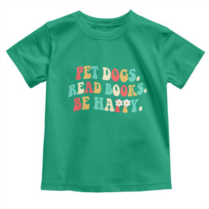 Dog Book Lover Toddler T Shirt Retro Groovy Flower Bookish Dog Mom Gift TS10 Irish Green Print Your Wear