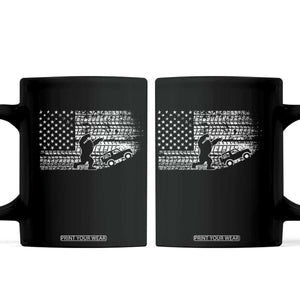 Bigfoot Offroad Car Coffee Mug Retro Sasquatch 4x4 UTV ATV Funny American Flag TS10 Black Print Your Wear