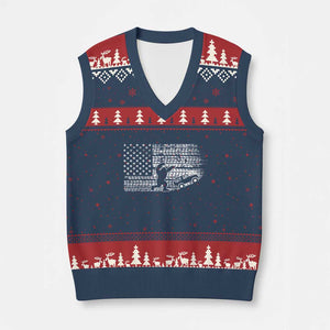 Bigfoot Offroad Car V-Neck Knit Sweater Vest Retro Sasquatch 4x4 UTV ATV Funny American Flag TS10 Navy Red Print Your Wear