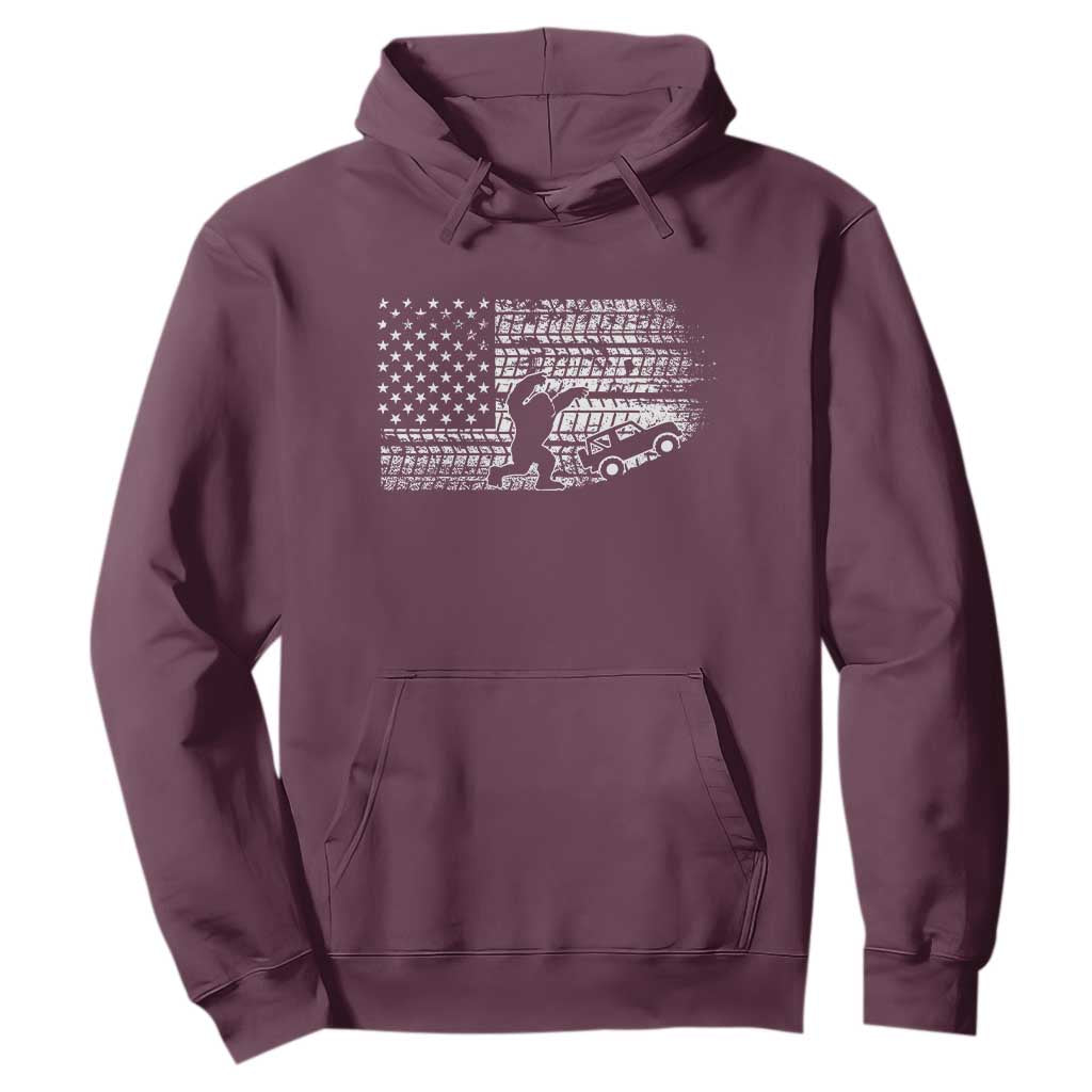 Bigfoot Offroad Car Hoodie Retro Sasquatch 4x4 UTV ATV Funny American Flag TS10 Maroon Print Your Wear