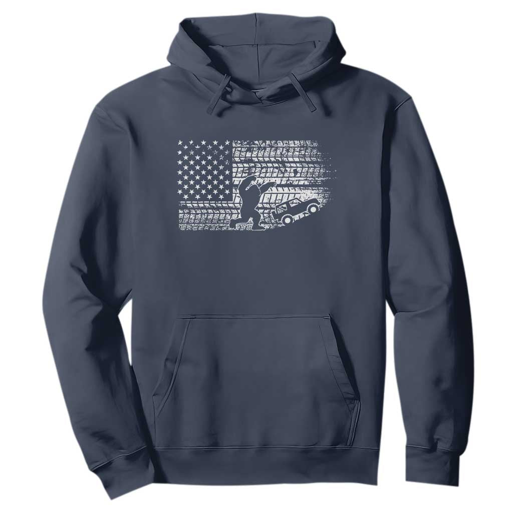 Bigfoot Offroad Car Hoodie Retro Sasquatch 4x4 UTV ATV Funny American Flag TS10 Navy Print Your Wear