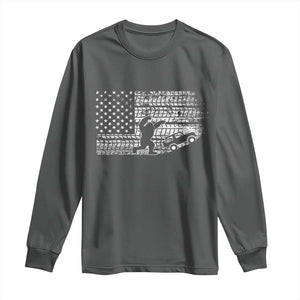 Bigfoot Offroad Car Long Sleeve Shirt Retro Sasquatch 4x4 UTV ATV Funny American Flag TS10 Dark Heather Print Your Wear