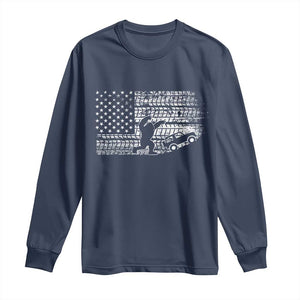 Bigfoot Offroad Car Long Sleeve Shirt Retro Sasquatch 4x4 UTV ATV Funny American Flag TS10 Navy Print Your Wear