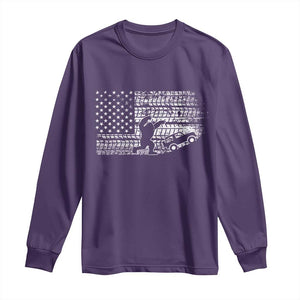 Bigfoot Offroad Car Long Sleeve Shirt Retro Sasquatch 4x4 UTV ATV Funny American Flag TS10 Purple Print Your Wear