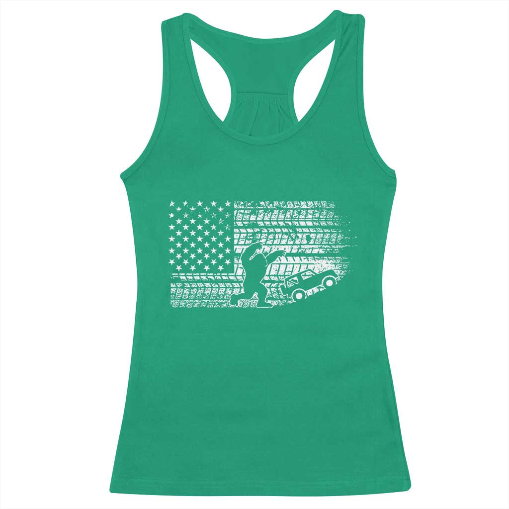 Bigfoot Offroad Car Racerback Tank Top Retro Sasquatch 4x4 UTV ATV Funny American Flag TS10 Irish Green Print Your Wear