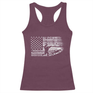 Bigfoot Offroad Car Racerback Tank Top Retro Sasquatch 4x4 UTV ATV Funny American Flag TS10 Maroon Print Your Wear