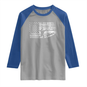 Bigfoot Offroad Car Raglan Shirt Retro Sasquatch 4x4 UTV ATV Funny American Flag TS10 Sport Gray Royal Print Your Wear