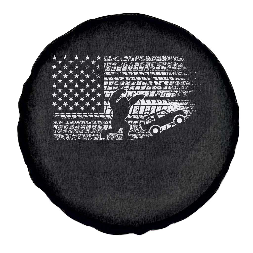Bigfoot Offroad Car Spare Tire Cover Retro Sasquatch 4x4 UTV ATV Funny American Flag TS10 Print Your Wear