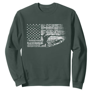Bigfoot Offroad Car Sweatshirt Retro Sasquatch 4x4 UTV ATV Funny American Flag TS10 Dark Forest Green Print Your Wear