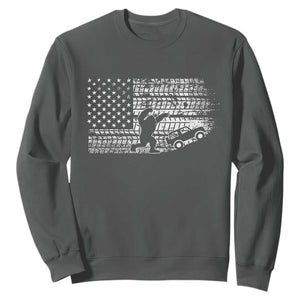 Bigfoot Offroad Car Sweatshirt Retro Sasquatch 4x4 UTV ATV Funny American Flag TS10 Dark Heather Print Your Wear