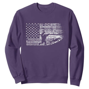 Bigfoot Offroad Car Sweatshirt Retro Sasquatch 4x4 UTV ATV Funny American Flag TS10 Purple Print Your Wear