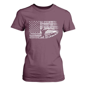 Bigfoot Offroad Car T Shirt For Women Retro Sasquatch 4x4 UTV ATV Funny American Flag TS10 Maroon Print Your Wear