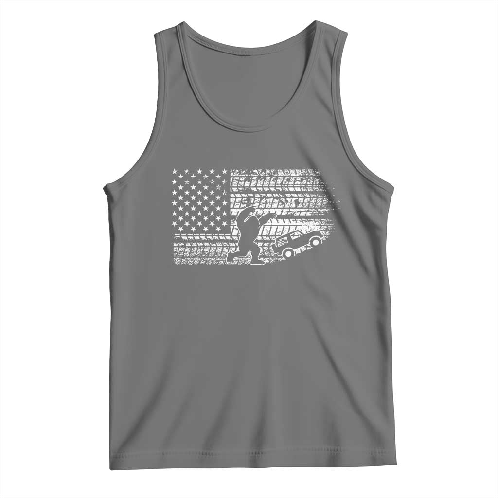 Bigfoot Offroad Car Tank Top Retro Sasquatch 4x4 UTV ATV Funny American Flag TS10 Black Heather Print Your Wear