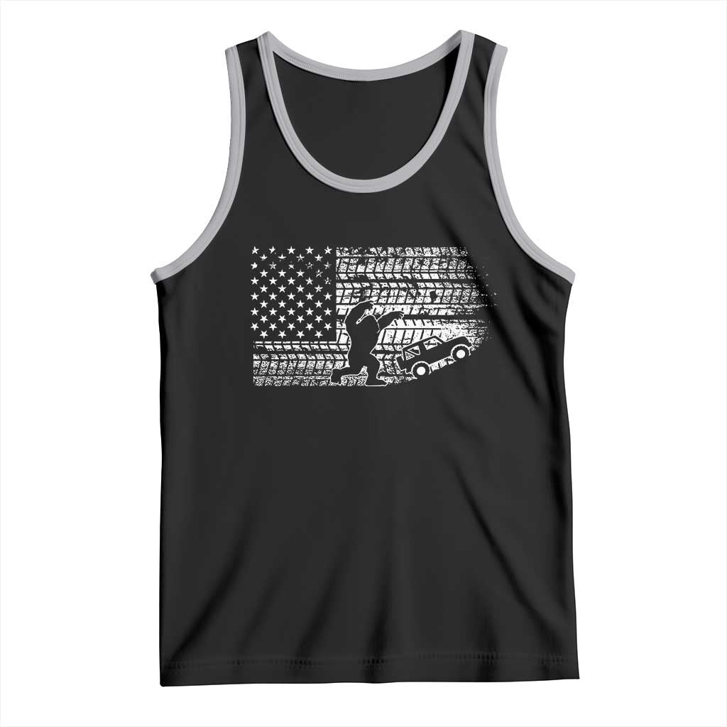 Bigfoot Offroad Car Tank Top Retro Sasquatch 4x4 UTV ATV Funny American Flag TS10 Black Athletic Heather Print Your Wear
