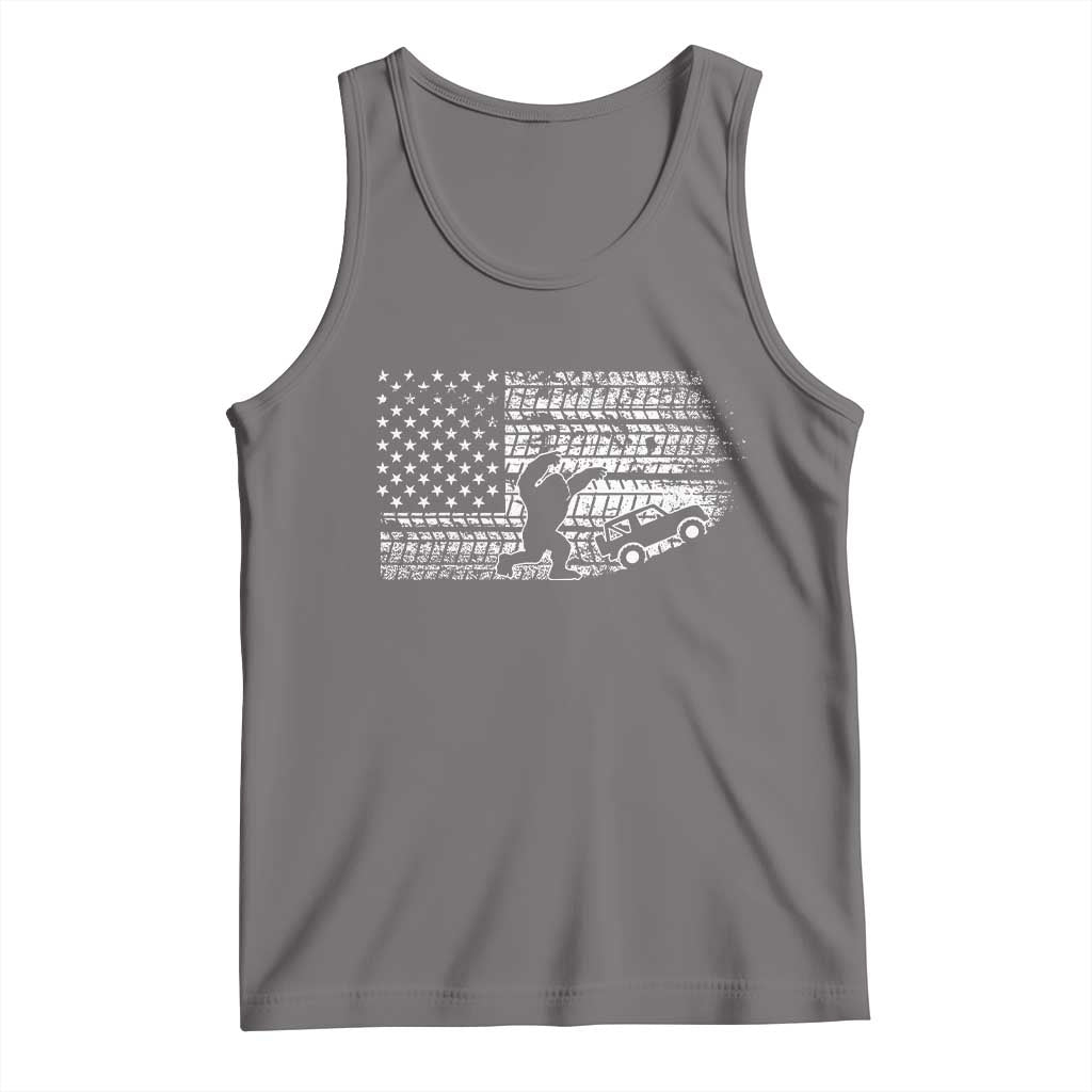 Bigfoot Offroad Car Tank Top Retro Sasquatch 4x4 UTV ATV Funny American Flag TS10 Deep Heather Print Your Wear