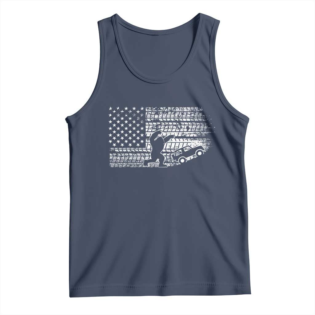 Bigfoot Offroad Car Tank Top Retro Sasquatch 4x4 UTV ATV Funny American Flag TS10 Navy Print Your Wear