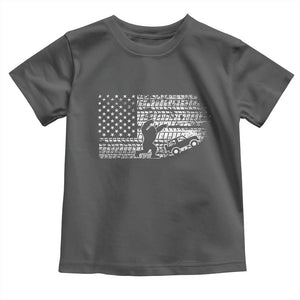 Bigfoot Offroad Car Toddler T Shirt Retro Sasquatch 4x4 UTV ATV Funny American Flag TS10 Dark Heather Print Your Wear