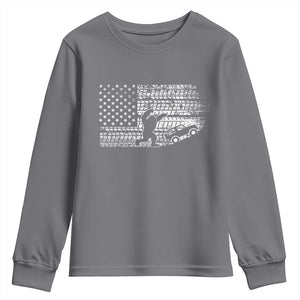 Bigfoot Offroad Car Youth Sweatshirt Retro Sasquatch 4x4 UTV ATV Funny American Flag TS10 Charcoal Print Your Wear