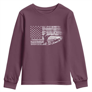 Bigfoot Offroad Car Youth Sweatshirt Retro Sasquatch 4x4 UTV ATV Funny American Flag TS10 Maroon Print Your Wear
