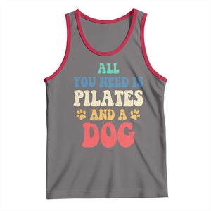 Funny Pilates Dog Lover Tank Top Retro All You Need Is Pilates And A Dog TS10 Deep Heather Red Print Your Wear