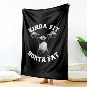 Funny Gym Throw Blanket Kinda Fit Sorta Fat Panda Weightlifting Workout TS10 Print Your Wear