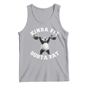 Funny Gym Tank Top Kinda Fit Sorta Fat Panda Weightlifting Workout TS10 Athletic Heather Print Your Wear