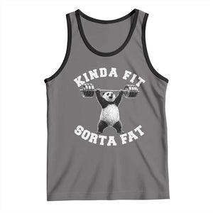 Funny Gym Tank Top Kinda Fit Sorta Fat Panda Weightlifting Workout TS10 Deep Heather Black Print Your Wear