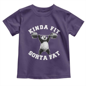 Funny Gym Toddler T Shirt Kinda Fit Sorta Fat Panda Weightlifting Workout TS10 Purple Print Your Wear