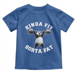 Funny Gym Toddler T Shirt Kinda Fit Sorta Fat Panda Weightlifting Workout TS10 Royal Blue Print Your Wear