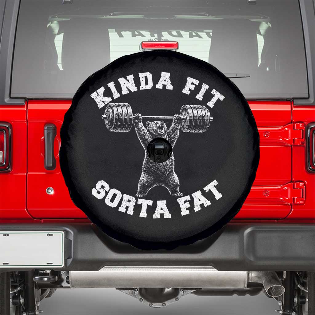 Funny Gym Spare Tire Cover Kinda Fit Sorta Fat Bear Weightlifting Workout TS10 Black Print Your Wear
