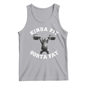 Funny Gym Tank Top Kinda Fit Sorta Fat Bear Weightlifting Workout TS10 Athletic Heather Print Your Wear