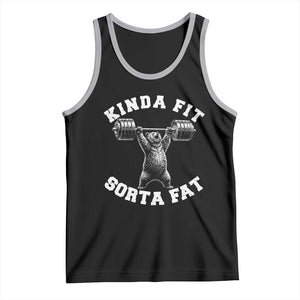 Funny Gym Tank Top Kinda Fit Sorta Fat Bear Weightlifting Workout TS10 Black Athletic Heather Print Your Wear