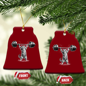 Funny Cat Gym Ceramic Ornament Weightlifting Workout TS10 Print Your Wear