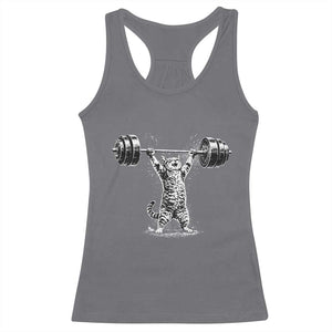 Funny Cat Gym Racerback Tank Top Weightlifting Workout TS10 Charcoal Print Your Wear