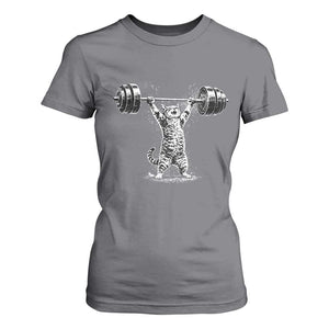 Funny Cat Gym T Shirt For Women Weightlifting Workout TS10 Charcoal Print Your Wear