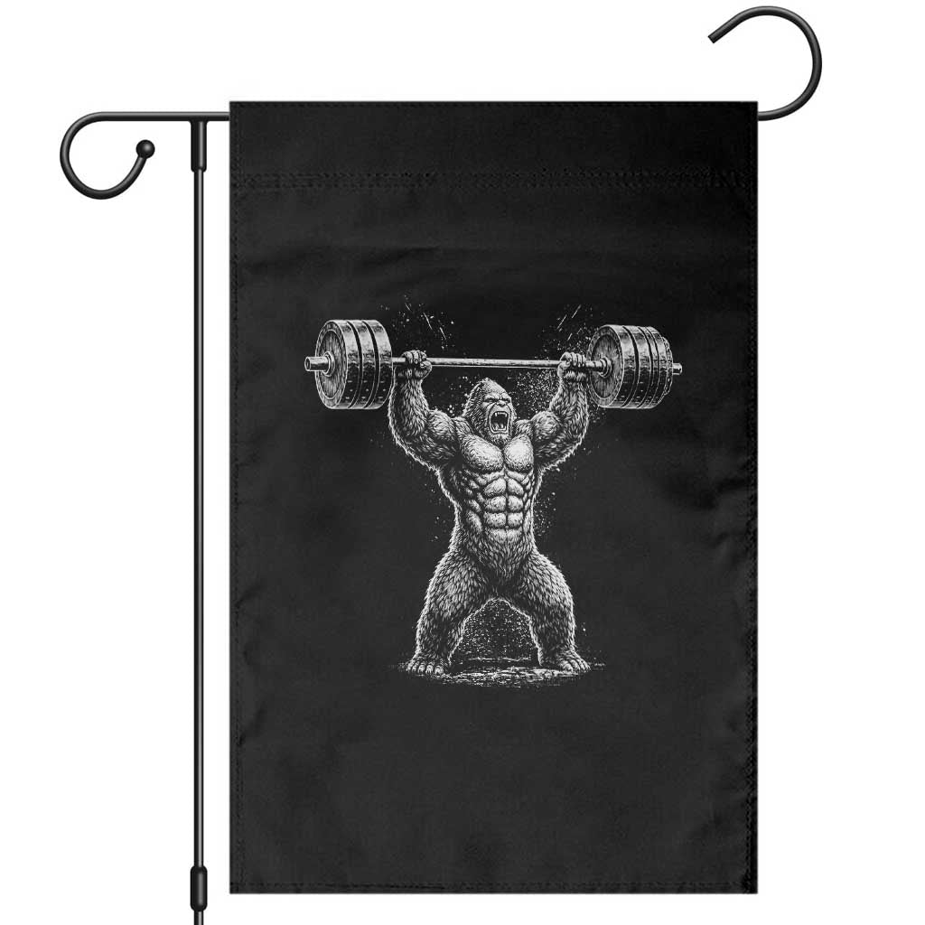 Funny Gym Bigfoot Garden Flag Weightlifting Workout TS10 Black Print Your Wear
