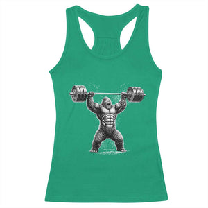 Funny Gym Bigfoot Racerback Tank Top Weightlifting Workout TS10 Irish Green Print Your Wear