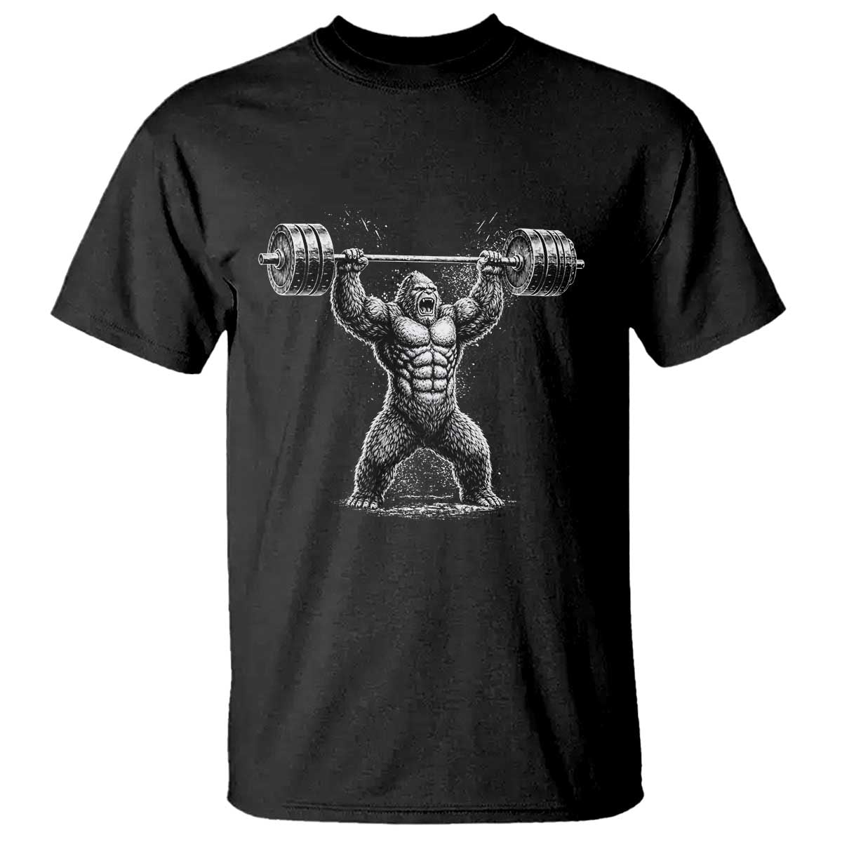 Funny Gym Bigfoot T Shirt Weightlifting Workout TS10 Black Print Your Wear