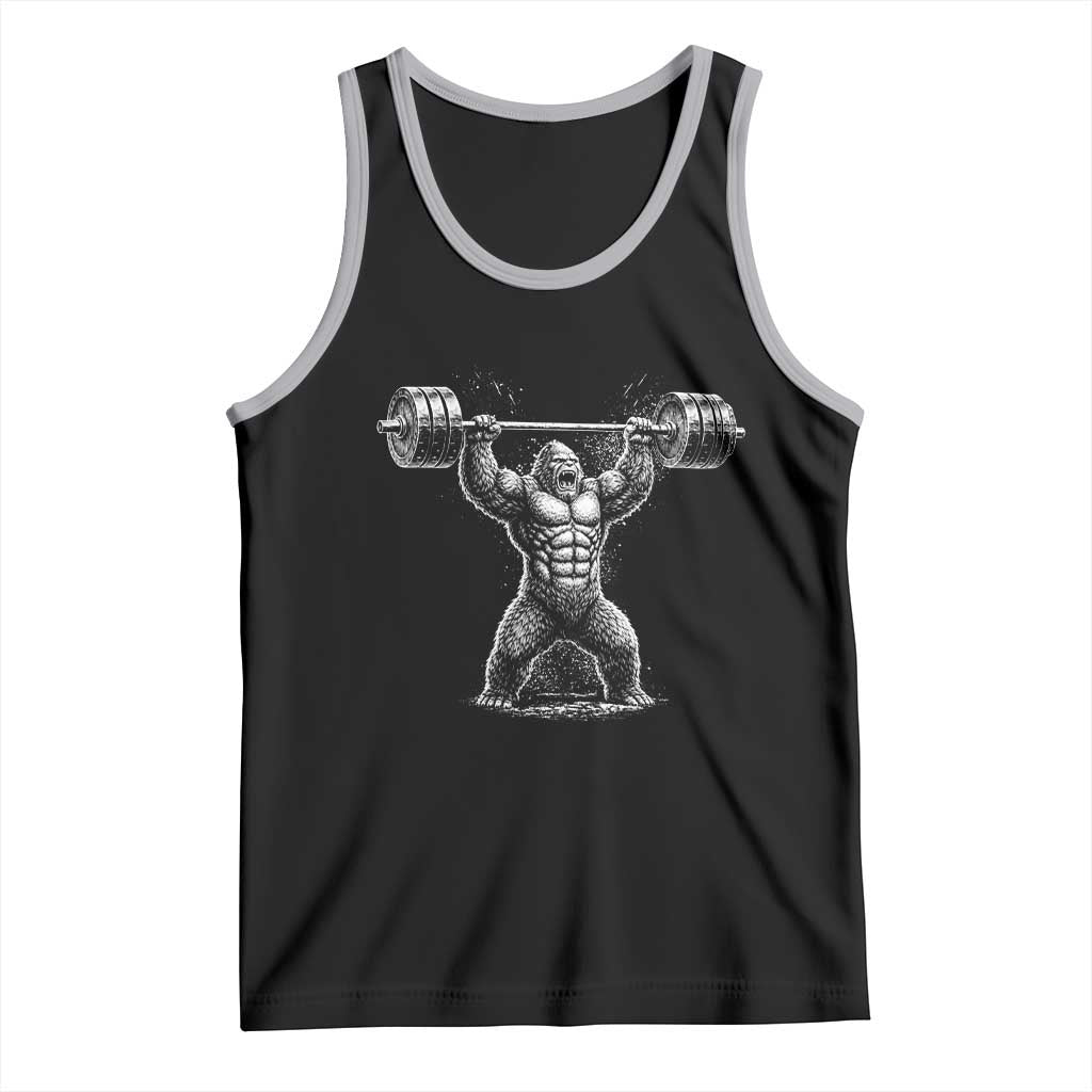 Funny Gym Bigfoot Tank Top Weightlifting Workout TS10 Black Athletic Heather Print Your Wear