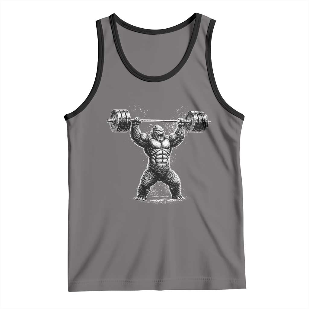 Funny Gym Bigfoot Tank Top Weightlifting Workout TS10 Deep Heather Black Print Your Wear