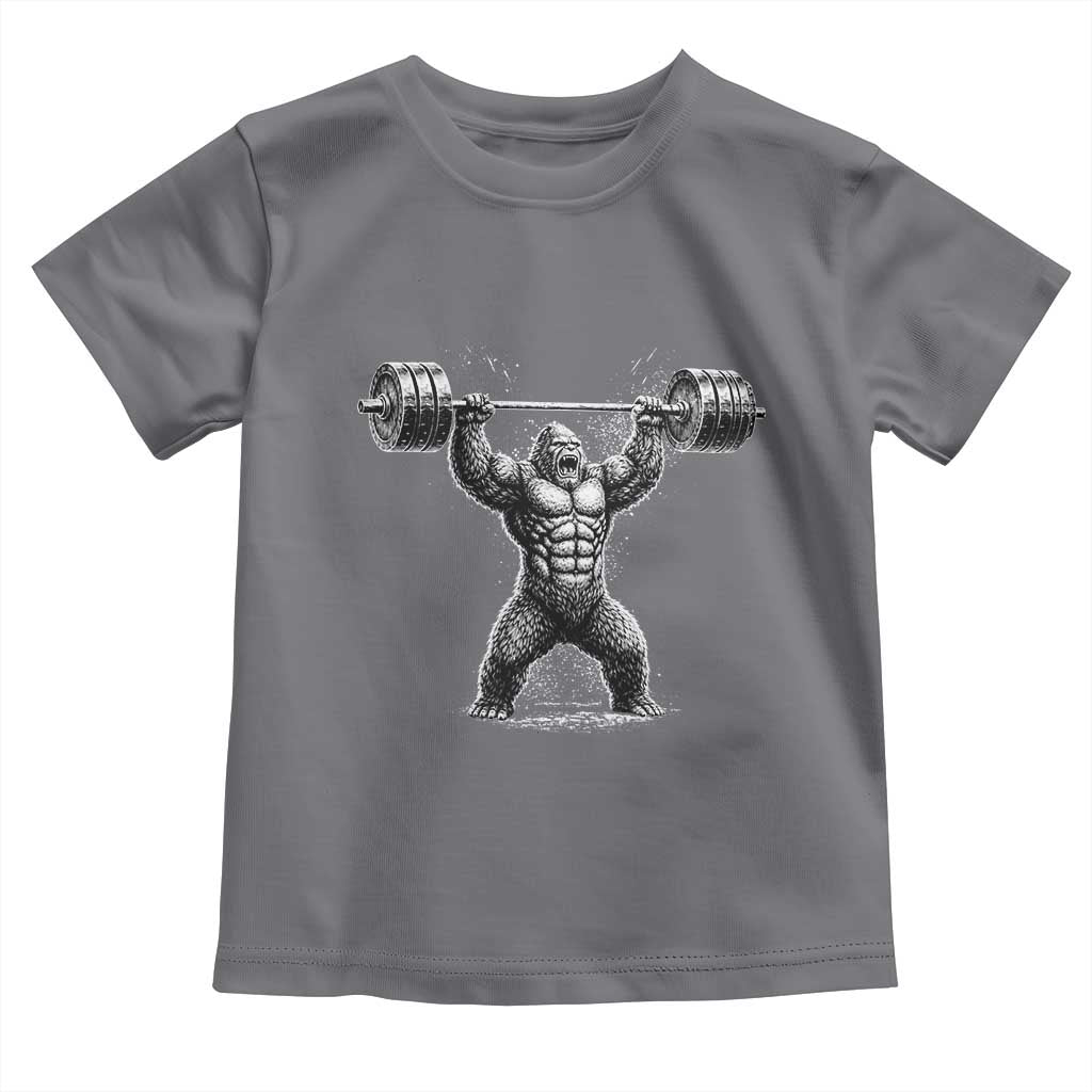 Funny Gym Bigfoot Toddler T Shirt Weightlifting Workout TS10 Charcoal Print Your Wear
